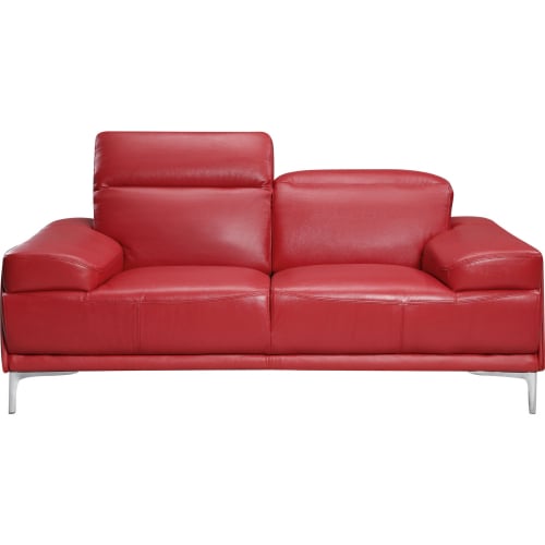 Nicolo Loveseat in Red Bonded Leather